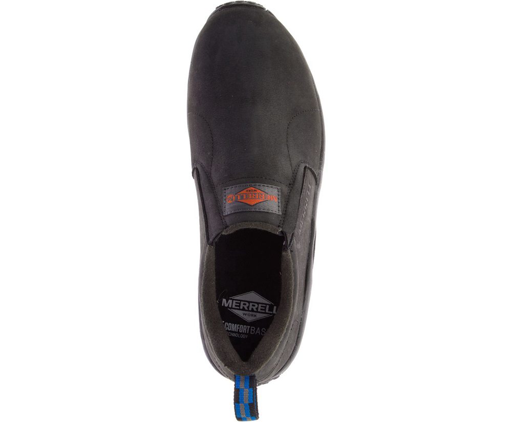 Merrell Slip Ons Black - Jungle Moc Leather SR - Mens 31ECXQGFJ